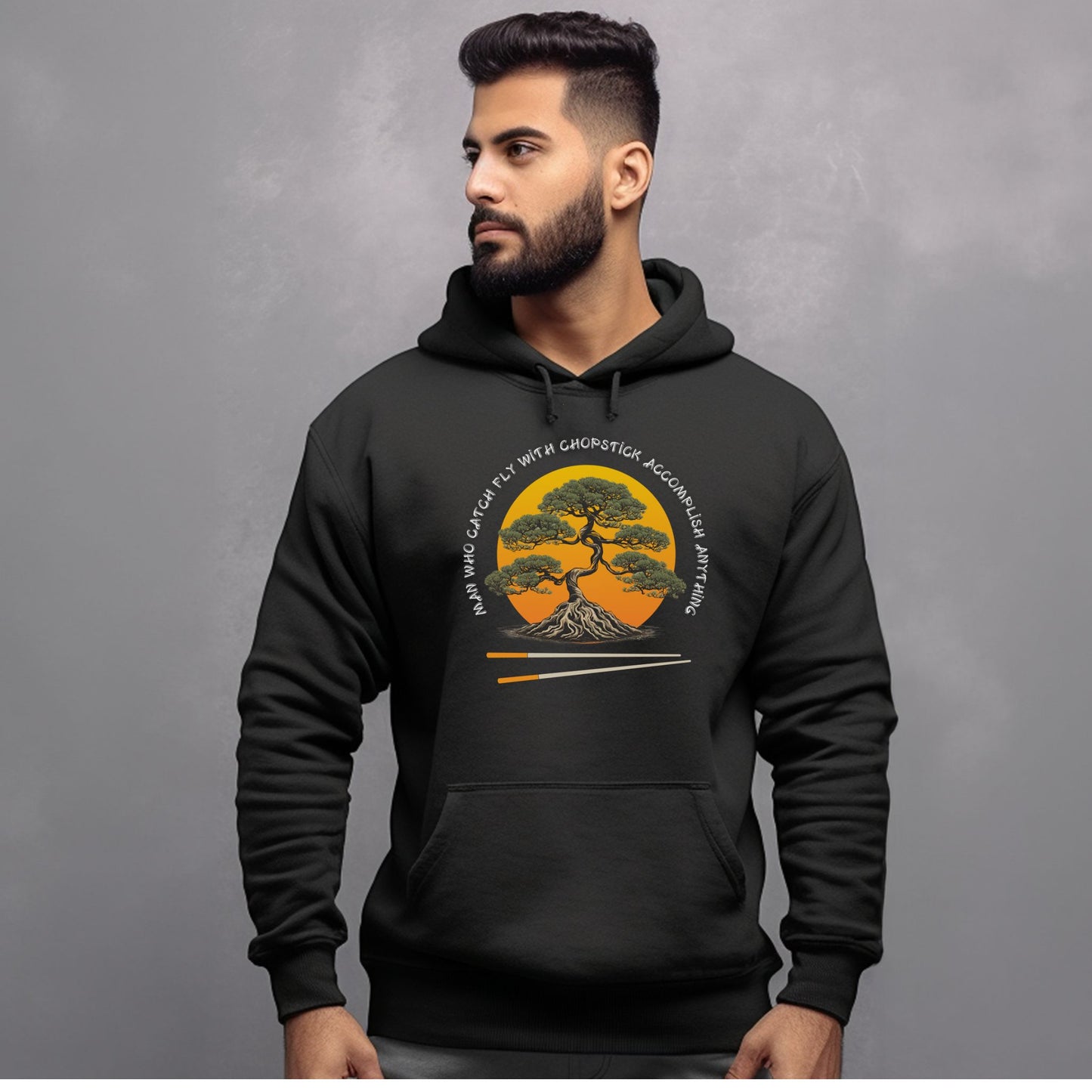 Man Who Catch Fly With Chopstick | Unisex Hooded Sweatshirt