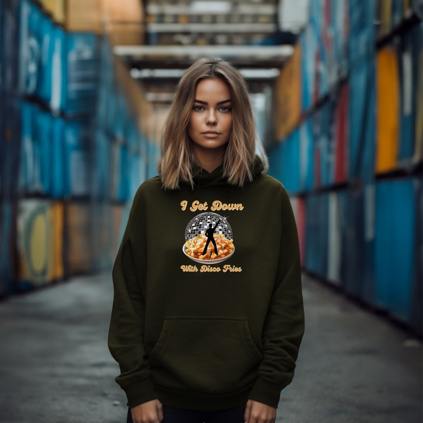 I Get Down with Disco Fries | Unisex Hooded Sweatshirt